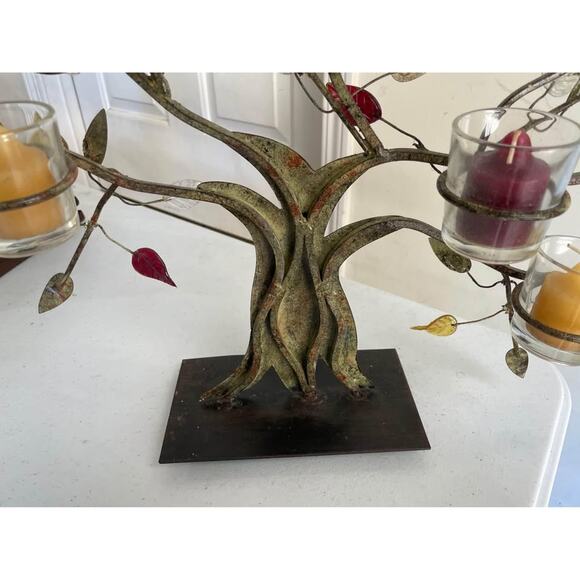 Metal Tree Votive with Candles - Picture 6 of 6